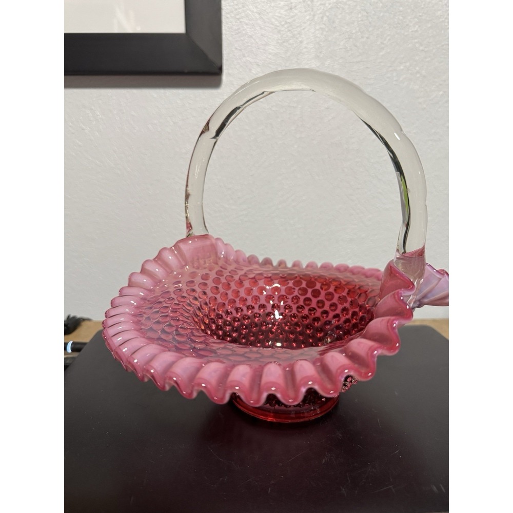 Vintage Fenton Cranberry Opalescent 8.5" Tall